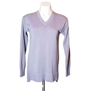 Exofficio Granville V-Neck Long Sleeve Lilac Grey Knit Sweater Womens Sz XS NWT